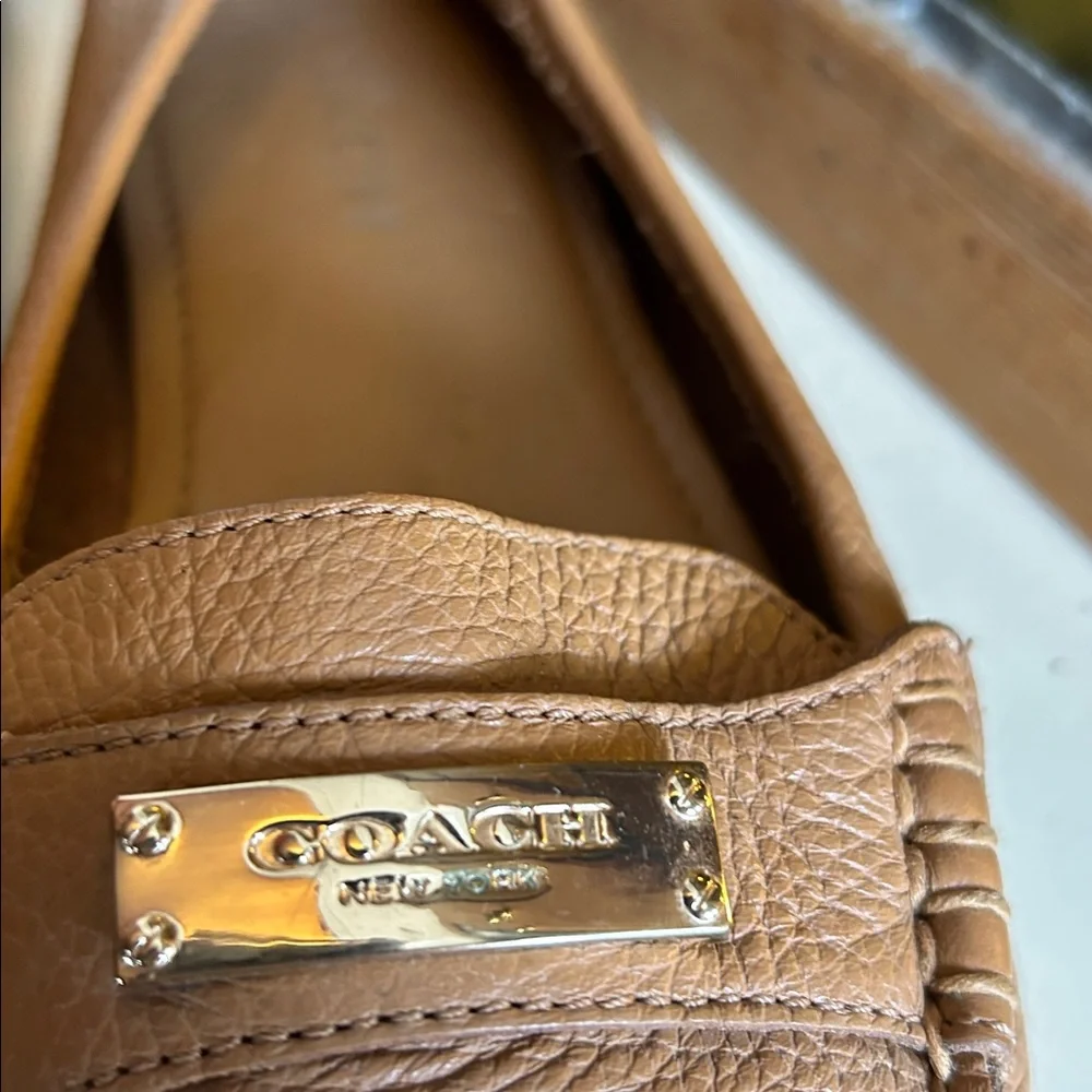Coach Tan Leather Slip-On Shoes